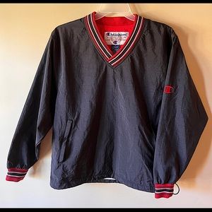 *VINTAGE* Champion Brand Pullover Black & Red Size SMALL Sewn